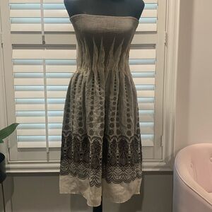 Lapis Strapless printed dress/skirt, Size - One Size, Color Bone and Brown